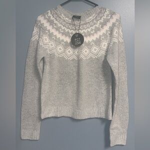 FCT with live Gray and Pink Patterned Sweater
